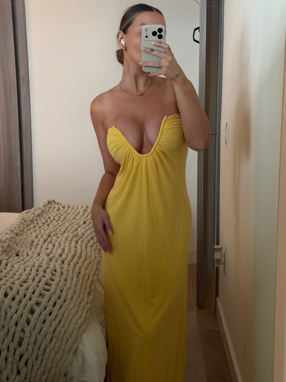 Beginning Boutique Sunny Yellow Strapless Gown
